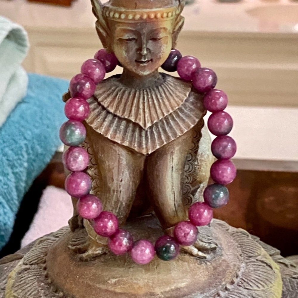 Nwot Genuine Ruby And Zoisite Gemstone Bracelet - image 1